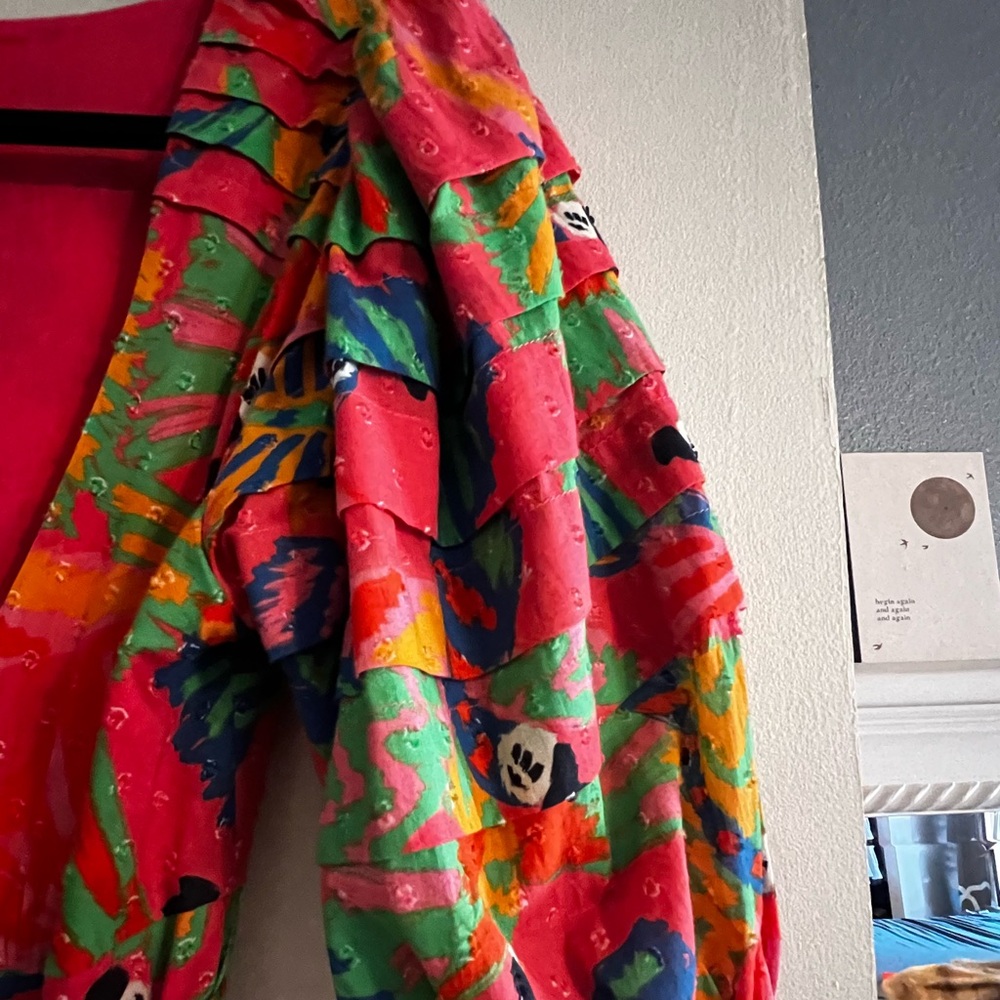 Farm Rio Macaw Ruffled Wrap Dress size Small - Picture 7 of 8